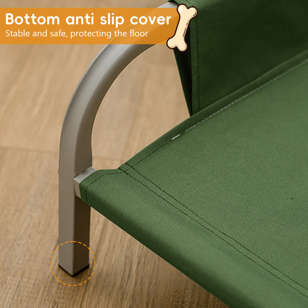 Qpets® Elevated Pet Bed for Cats and Dogs, Oxford Cloth with Steel Frame, 45kg Loading Capacity, Anti-Scratch Fabric, All Season Pet Rest Bed, Easy-Clean Pet Cot for Indoor, Outdoor & Travel Use
