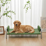 Qpets® Elevated Pet Bed for Cats and Dogs, Oxford Cloth with Steel Frame, 45kg Loading Capacity, Anti-Scratch Fabric, All Season Pet Rest Bed, Easy-Clean Pet Cot for Indoor, Outdoor & Travel Use