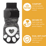 Qpets® Non-Slip Dog Socks, 6Pcs Adjustable Strap Dog Paw Socks with Hook and Loop Closure, Breathable Cotton Pet Feet Protectors for Indoor Outdoor Flooring & Post-Surgery Care (L, Paw Size 3-3.5in)