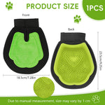 Qpets® Pet Hair Removal Gloves, Double-Sided Dematting & Lint Remover Dog Deshedding Glove, Breathable Mesh Fabric Design TPR Soft Bristle Massage Glove for Dogs & Cats