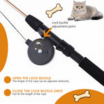Qpets® Cat Wand Toys, Retractable Interactive Cat Feather Teaser with Realistic Fish, Telescopic Rod Fun Indoor Outdoor for Active Play & Exercise