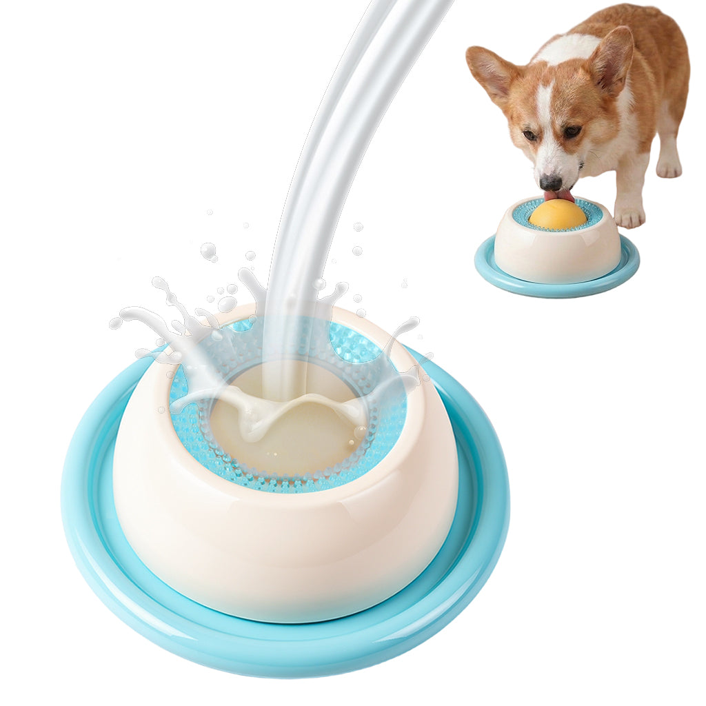 Qpets® Lick Mat & Puzzle Feeder for Cats & Dogs - Interactive Toy with Rolling Ball Dispenser, Slow Feeder for Anxiety & Boredom Relief Food-Grade Silicone