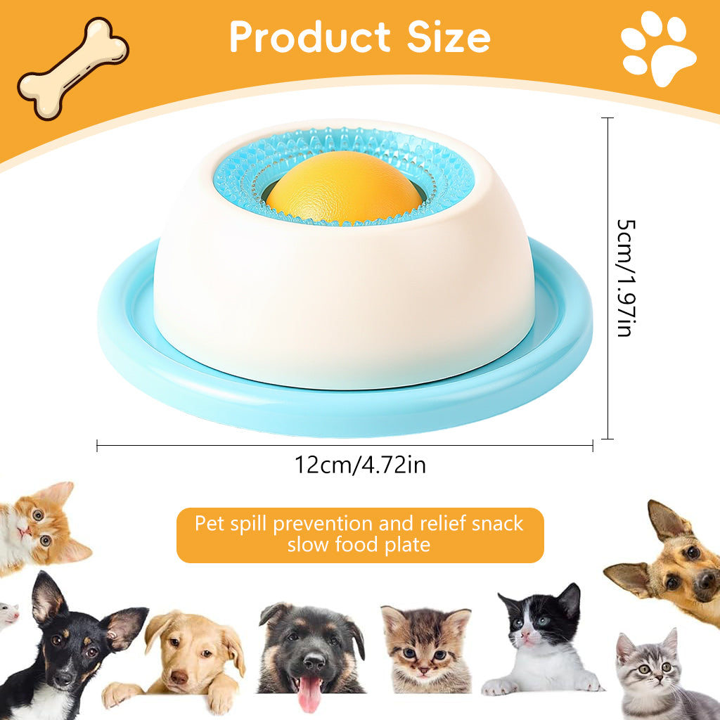 Qpets® Lick Mat & Puzzle Feeder for Cats & Dogs - Interactive Toy with Rolling Ball Dispenser, Slow Feeder for Anxiety & Boredom Relief Food-Grade Silicone