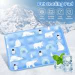 Qpets® Pet Cooling Mat for Dogs & Cats, Self-Cooling Gel Mat Pet Cooling Pad for Hot Summer, Portable & Washable Heat Relief Pad (for up to 35kg with a Body Length of 90cm)