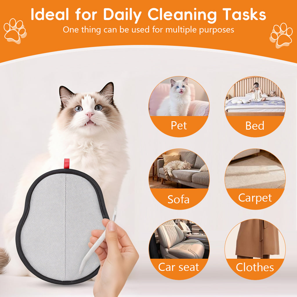 Qpets® Grooming Glove for Dogs & Cats Reusable Deshedding Mitt with 5-Finger, Pet Hair Remover & Brush, Remove Hair from Couch, Car & Clothes While Petting