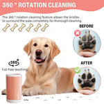 Qpets® Dog Paw Cleaning Cup, Portable Dog Paw Washer with Soft TPR Bristles Design, 360 ° Rotation Cleaning Cup Removes Mud & Dirt After Walks for Cat & Dog Paws