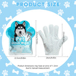 Qpets® Pet Cleaning Gloves Wipes, Wet & Dry Grooming Mitts for Dogs & Cats - Non-Woven Hair Removal Gloves for Muddy Paws, Quick Bath & Travel Cleaning, Absorbent Pet Wipe Mitts