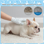 Qpets® Pet Cleaning Gloves Wipes, Wet & Dry Grooming Mitts for Dogs & Cats - Non-Woven Hair Removal Gloves for Muddy Paws, Quick Bath & Travel Cleaning, Absorbent Pet Wipe Mitts