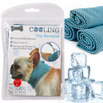 Qpets® Summer Dog Cooling Collar Cool Touch Bandana with D Ring Open Hole, Breathable Mesh Quick Dry Pet Scarf Neck Gaiter Cloth Collar Neck Wrap, Keeps Dog Cozy and Cool-L