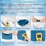 Qpets® Dog Cooling Collar Bandana, Cool Touch Evaporative Pet Scarf - Breathable Mesh Quick Dry Neck Gaiter with D-Ring Open Hole, Summer Ice Silk Wrap for Dogs & Cats, Keeps Pets Cool in Hot Weather