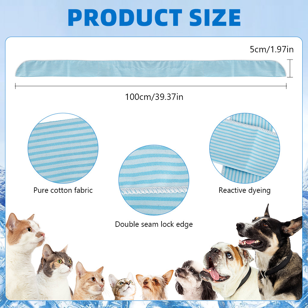 Qpets® Cooling Bandana for Dogs & Cats, Reusable Neck Wrap Pet Cooling Collar, Evaporative Water Activated Scarf with Cute Print for Heat Relief Perfect for Walks & Outdoor Play