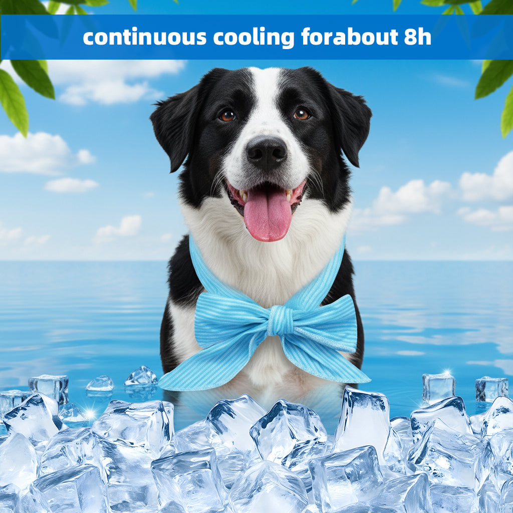 Qpets® Cooling Bandana for Dogs & Cats, Reusable Neck Wrap Pet Cooling Collar, Evaporative Water Activated Scarf with Cute Print for Heat Relief Perfect for Walks & Outdoor Play
