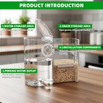 Qpets® 2-in-1 Bird Feeder with 450ml Water Dispenser, Clear Food Grade Hanging Bird Food & Water Feeder for Cage, Automatic Seed & Drinker Container for Parrots, Budgies & Small Birds