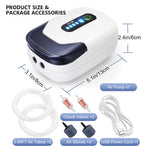Qpets® USB Cordless Aquarium Air Pump, Portable Fish Tank Oxygen Pump with Constant & Intermittent Modes, 20-40 Hours Runtime, Quiet Aerator with Air Stones for Fishing, Travel & Home
