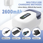 Qpets® USB Cordless Aquarium Air Pump, Portable Fish Tank Oxygen Pump with Constant & Intermittent Modes, 20-40 Hours Runtime, Quiet Aerator with Air Stones for Fishing, Travel & Home