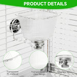 Qpets® Pet Bird Feeder Bowl for Cage Screw-Mount Parrot Feeder Clear PC Food Bowl with Magnetic Base,Easy to Remove and Clean,Acrylic Bracket Pet Bird 72x106x66mm