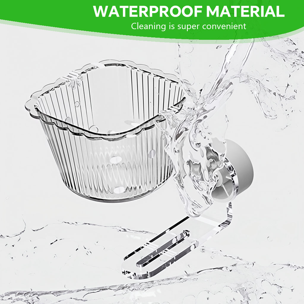 Qpets® Pet Bird Feeder Bowl for Cage Screw-Mount Parrot Feeder Clear PC Food Bowl with Magnetic Base,Easy to Remove and Clean,Acrylic Bracket Pet Bird 72x106x66mm