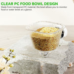 Qpets® Pet Bird Feeder Bowl for Cage Screw-Mount Parrot Feeder Clear PC Food Bowl with Magnetic Base,Easy to Remove and Clean,Acrylic Bracket Pet Bird 72x106x66mm
