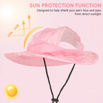 Qpets® Sun Hat for Small Dogs & Cats - Adjustable Drawstring Pet Hat with Tie-Dye Design, Lightweight Sun Protection Cap for Outdoor, Beach & Photography Prop - for Puppy Kitten Summer Fashion