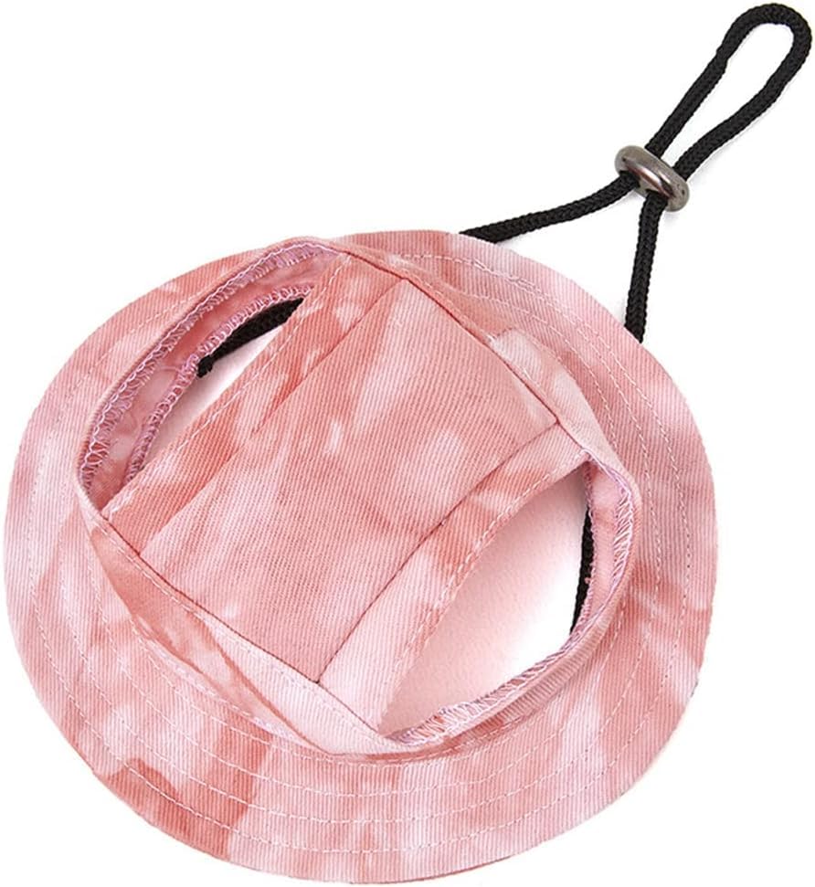 Qpets® Sun Hat for Small Dogs & Cats - Adjustable Drawstring Pet Hat with Tie-Dye Design, Lightweight Sun Protection Cap for Outdoor, Beach & Photography Prop - for Puppy Kitten Summer Fashion