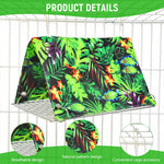 Qpets® Tropical Bird Cage Tent Hammock, Parrot Cage Hideout Cover, Hanging Bird Sleep Shelter with Jungle Leaf Print, Cozy Resting Hut for Parakeet, Cockatiel, Lovebird & Small Pets