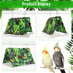 Qpets® Tropical Bird Cage Tent Hammock, Parrot Cage Hideout Cover, Hanging Bird Sleep Shelter with Jungle Leaf Print, Cozy Resting Hut for Parakeet, Cockatiel, Lovebird & Small Pets