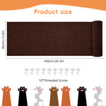 Qpets® Cat Scratcher Pad 4x100cm Self-Adhesive Thicken Furniture Protector Surface Guard Wrap with 10Pcs Invisible Spiral Twist Pins, for Sofa, Leather Couch, Wall -Brown