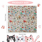 Qpets® 27.5'' Cat Swaddle Wrap with Self-Closure, Pet Grooming Restraint Towel, Anti-Scratch Cat Bath Wrap for Nail Trimming, Vet Care & Medication Handling, Tablet, Laptop & Camera Protection