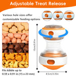 Qpets® Dog Interactive Treat Dispenser Toy, Dumbbell Shape Dog Slow Feeder Non-Slip Feeder Designed Light and Sound, Treat Dispensing Toys Dogs Interactive Chew Toy for Small, Medium & Large Dogs