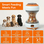 Qpets® Dog Interactive Treat Dispenser Toy, Dumbbell Shape Dog Slow Feeder Non-Slip Feeder Designed Light and Sound, Treat Dispensing Toys Dogs Interactive Chew Toy for Small, Medium & Large Dogs