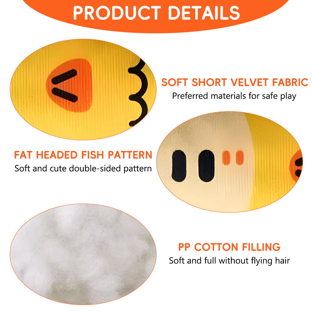 Qpets® Dog Chew Toys, Puppy Teething Toys Squeaky Fish Pet Toy with Braided Rope Tail, Plush Chew Toy for Dogs and Cats, Interactive Tug and Dental Play Tool for Tugging, Teething Cleaning and Chewing