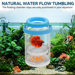 Qpets® Aquarium Fish Breeding Box with Suction Cups, Plastic Floating Breeding Box Double Transparent Deck Isolation Breed Boxes Multifunctional Fishing Hatching Incubator for Betta Guppy Small Fish