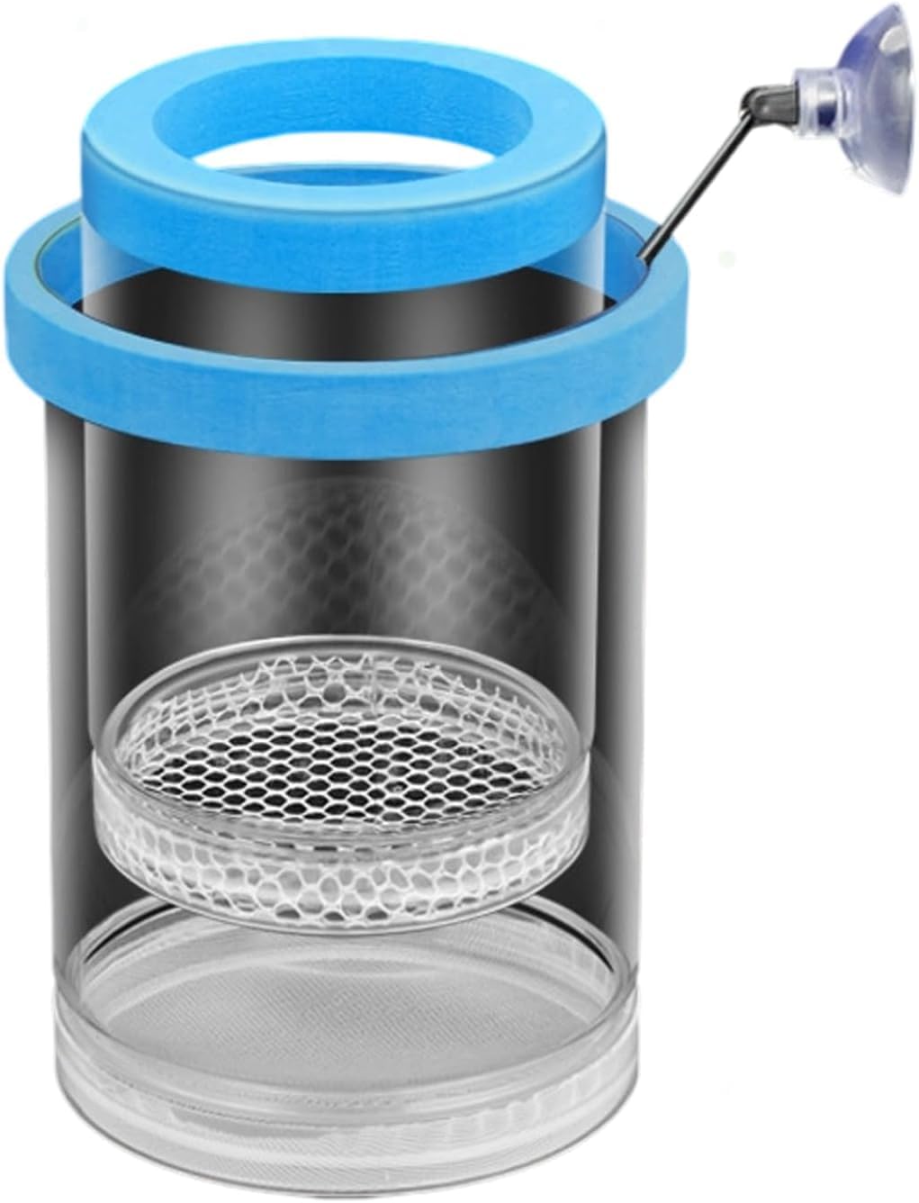 Qpets® Aquarium Fish Breeding Box with Suction Cups, Plastic Floating Breeding Box Double Transparent Deck Isolation Breed Boxes Multifunctional Fishing Hatching Incubator for Betta Guppy Small Fish