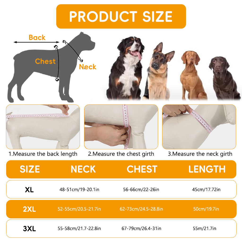 Qpets® Dog Raincoat with Clear Hood, Reflective Pet Raincoat Jacket Pet Poncho Lightweight Pet Rain Clothes with Adjustable Belly Strap Leash Hole Stylish Tropical Leaves & Orange Pattern, 2XL
