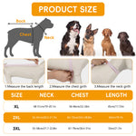 Qpets® Dog Raincoat with Clear Hood, Reflective Pet Raincoat Jacket Pet Poncho Lightweight Pet Rain Clothes with Adjustable Belly Strap Leash Hole Stylish Tropical Leaves & Orange Pattern, 2XL