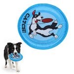 Qpets® 8.8" Flying Saucer Dog, Nylon Oxford Cloth Dog Flying Disc Lightweight Dogs Flyer Toys Outdoor Flat Throw Toy Soft Durable Fetch Toy for Small Large Dogs (Blue)