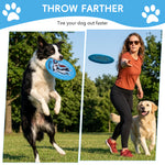 Qpets® 8.8" Flying Saucer Dog, Nylon Oxford Cloth Dog Flying Disc Lightweight Dogs Flyer Toys Outdoor Flat Throw Toy Soft Durable Fetch Toy for Small Large Dogs (Blue)