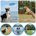 Qpets® 8.8" Flying Saucer Dog, Nylon Oxford Cloth Dog Flying Disc Lightweight Dogs Flyer Toys Outdoor Flat Throw Toy Soft Durable Fetch Toy for Small Large Dogs (Blue)