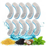 Qpets® 10Pcs Cat Water Fountain Filters, NonWoven Cat Water Dispenser Filter Replacement Pet Filter with Activated Carbon and Resin Compatible with Most Automatic Cat Water Dispenser, 11x1cm
