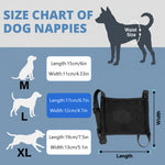 Qpets® Female Dog Diaper Wrap with 3 Pads, Breathable Mesh Dog Diapers for Female Dogs, Tail-Friendly Design, Quick Release Buckle & Adjustable Straps, for Heat Cycle Incontinence Training, Size L