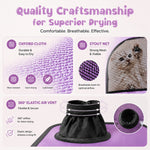 Qpets® Pet Drying Box for Cats & Small Dogs, Foldable Hair Dryer Tent with Mesh Ventilation, Dual Vent Quick Pet Grooming Dryer Enclosure, Waterproof Oxford Cloth Travel Drying Cage, 50x50x50cm
