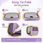 Qpets® Pet Drying Box for Cats & Small Dogs, Foldable Hair Dryer Tent with Mesh Ventilation, Dual Vent Quick Pet Grooming Dryer Enclosure, Waterproof Oxford Cloth Travel Drying Cage, 50x50x50cm