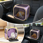 Qpets® Pet Drying Box for Cats & Small Dogs, Foldable Hair Dryer Tent with Mesh Ventilation, Dual Vent Quick Pet Grooming Dryer Enclosure, Waterproof Oxford Cloth Travel Drying Cage, 50x50x50cm