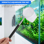Qpets® Fish Net for Aquarium, Telescopic Fish Net 4-15'' Adjustable,