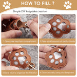 Qpets® 3PCS Pet Hair Storage Keychain, Pet Dog Cat Hair Collector Paw Shaped Fur Keepsake Keychains, Enthusiast Commemorative Gift-Multicolor