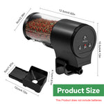 Qpets® Automatic Fish Feeder 110ml Electric Programmable Fish Feeding Timer, Adjustable 12/24/48 Hour Auto Pet Feeder with 6 Portion Control Settings, Battery Operated Food Dispenser with Clamp Mount