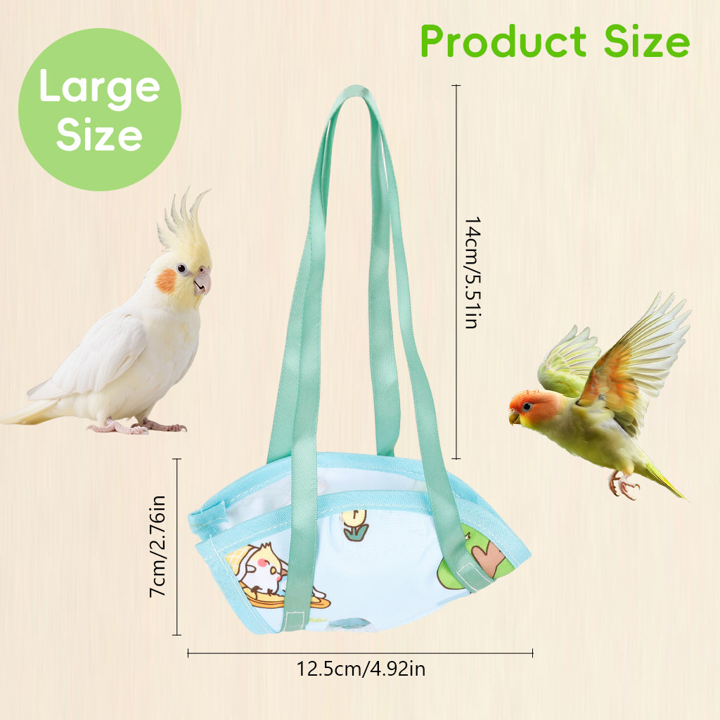 Qpets® Parrot Travel Cage - Escape-Proof Vest Harness | Bird Carrier with Handle Parakeet Travel | Escape-Proof Outdoor Vests for Cockatiel Parakeet Finch Outdoor Indoor Walking Park Garden-Blue-L