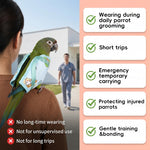 Qpets® Parrot Travel Cage - Escape-Proof Vest Harness | Bird Carrier with Handle Parakeet Travel | Escape-Proof Outdoor Vests for Cockatiel Parakeet Finch Outdoor Indoor Walking Park Garden-Blue-L