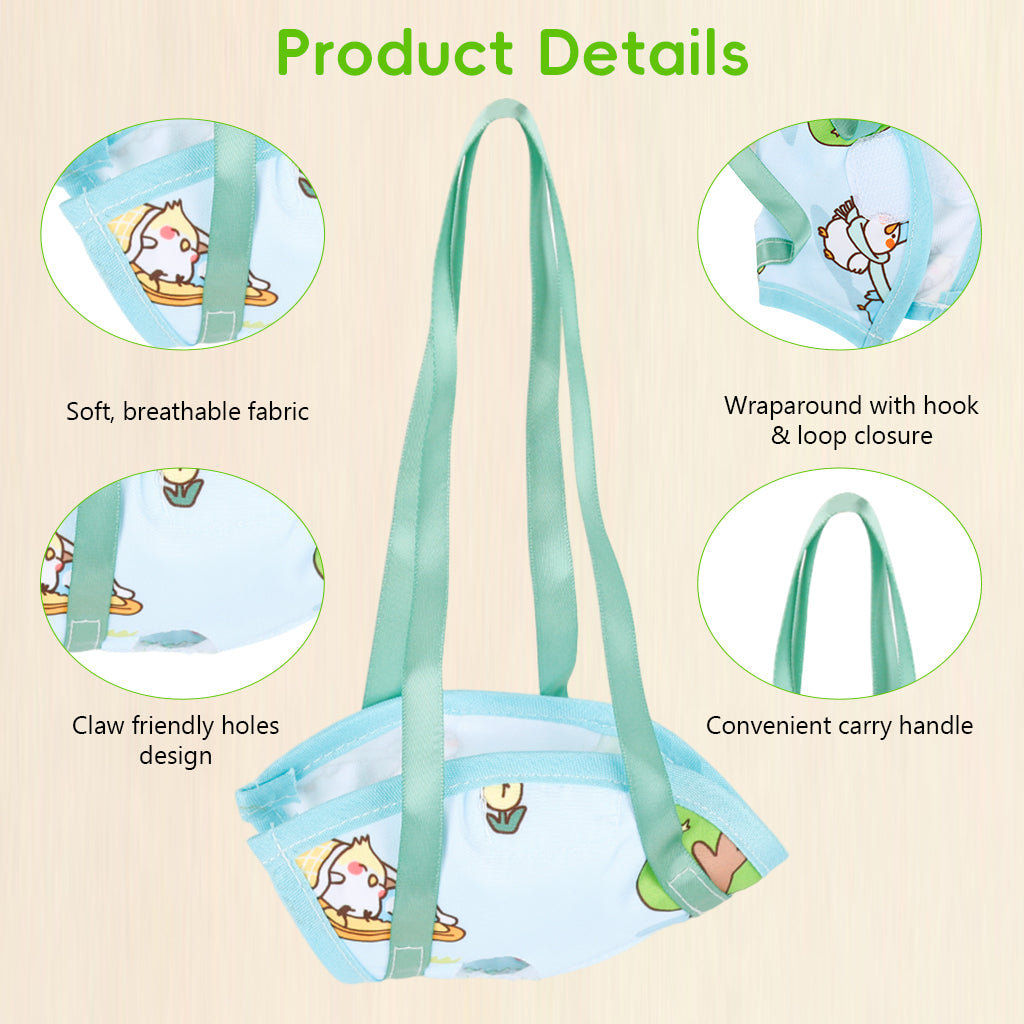 Qpets® Parrot Travel Cage - Escape-Proof Vest Harness | Bird Carrier with Handle Parakeet Travel | Escape-Proof Outdoor Vests for Cockatiel Parakeet Finch Outdoor Indoor Walking Park Garden-Blue-L