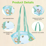 Qpets® Parrot Travel Cage - Escape-Proof Vest Harness | Bird Carrier with Handle Parakeet Travel | Escape-Proof Outdoor Vests for Cockatiel Parakeet Finch Outdoor Indoor Walking Park Garden-Blue-L
